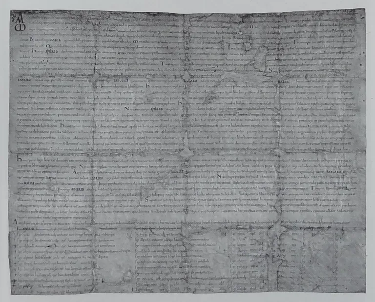 A grey parchment charter of King Æthelred for Abingdon Abbey, dated 993