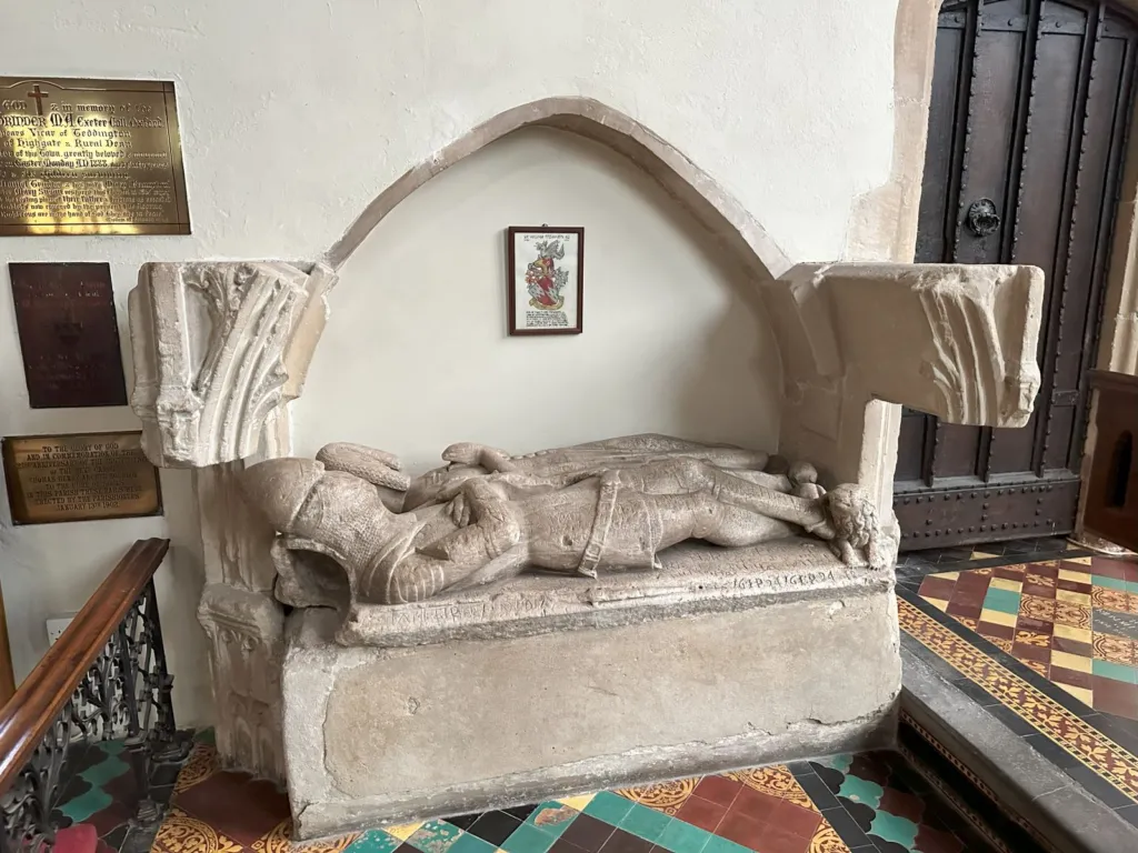 The medieval FitzWarin tomb with a stone effigy in Wantage parish church