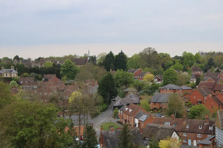 View over the rooftops of west Wantage from the church tower