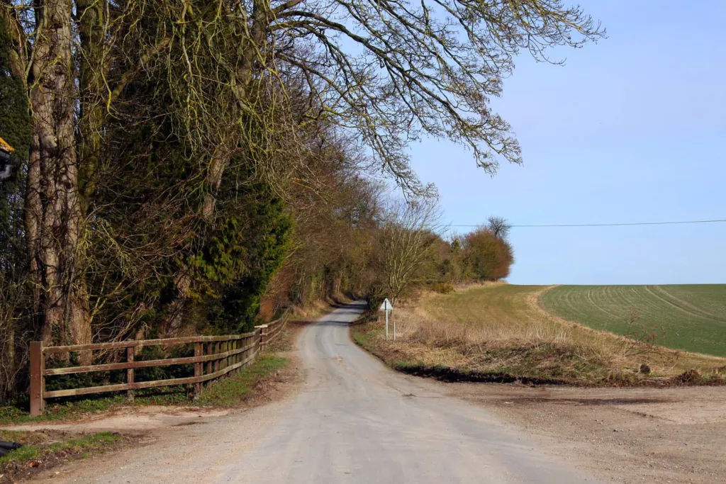 Country lane leading from East Ginge towards West Hendred