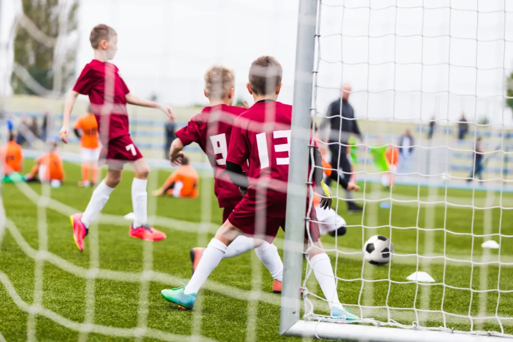 Children playing football