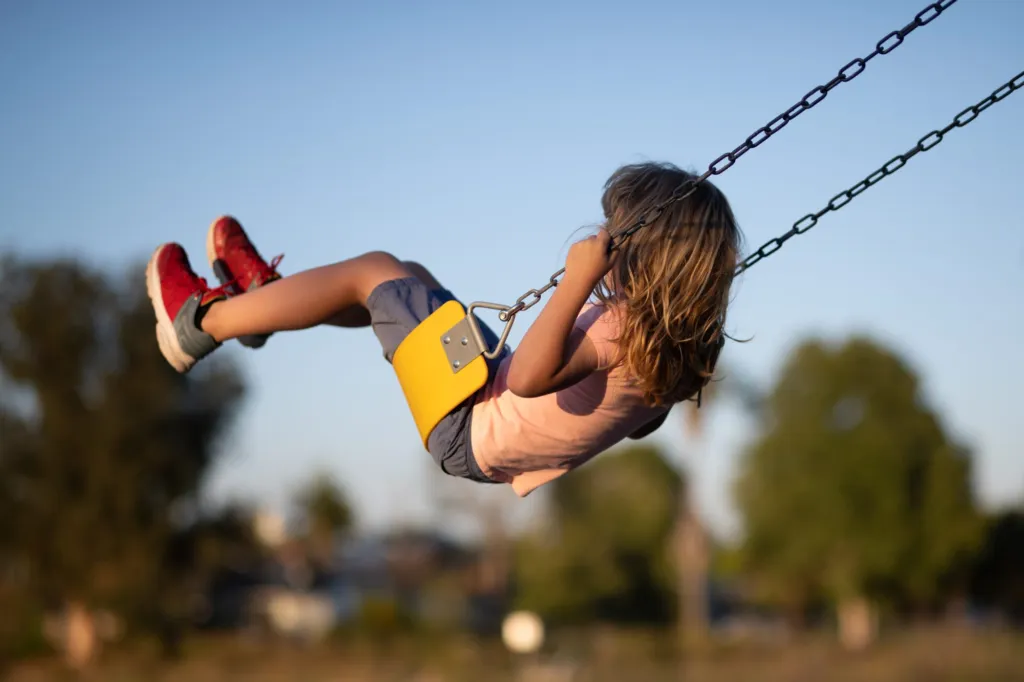 A child on a swing