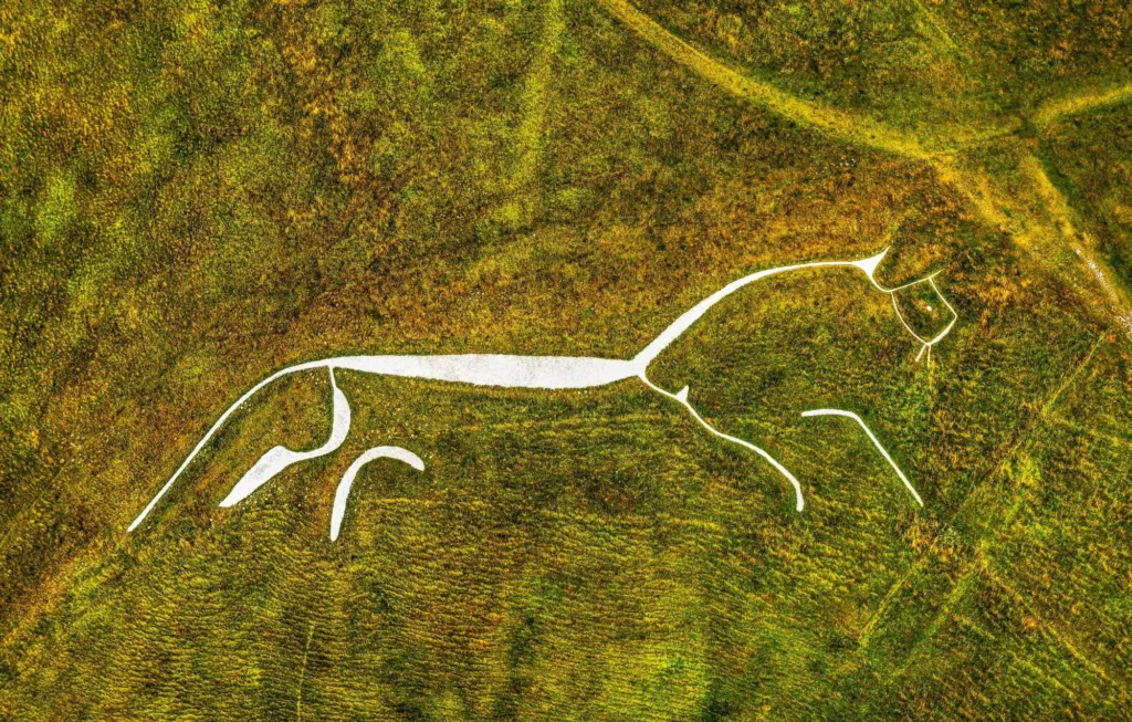 The Uffington White Horse from the air